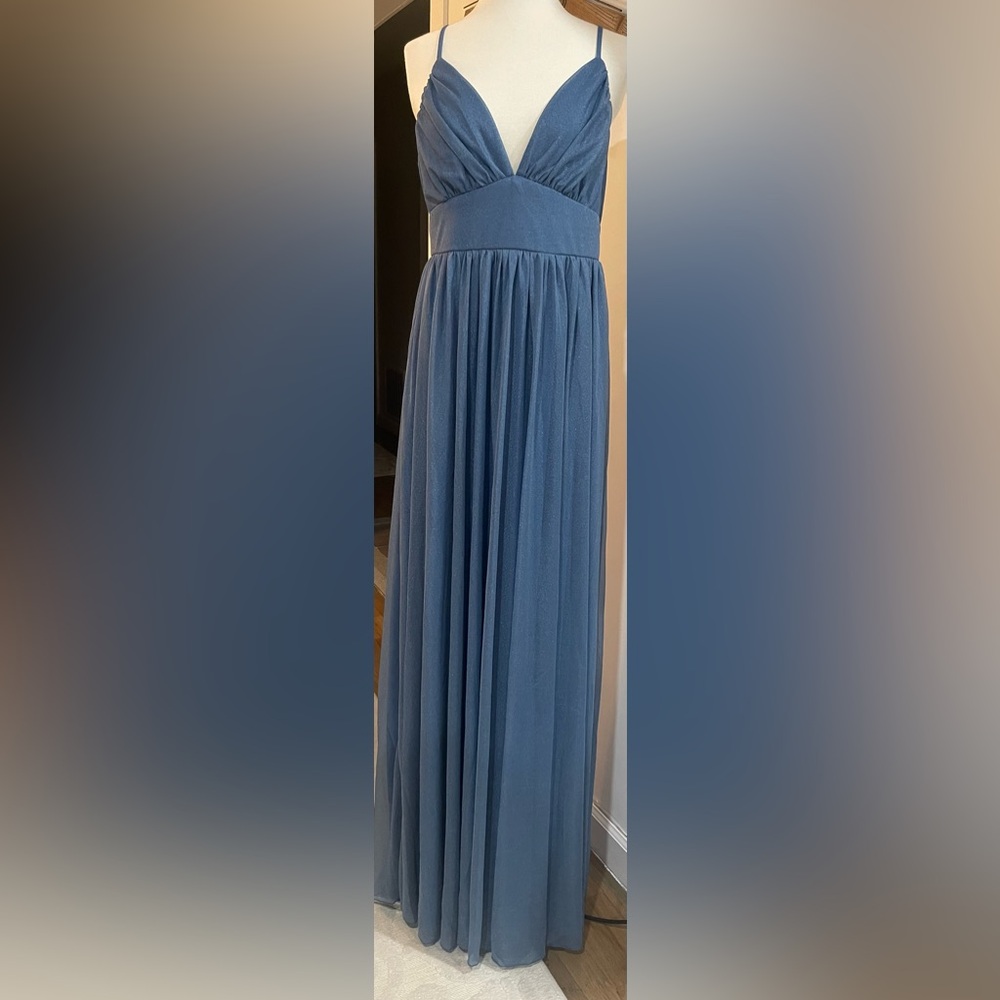 FEARIESTY Formal Blue Shimmer  Dress Size L NWOT